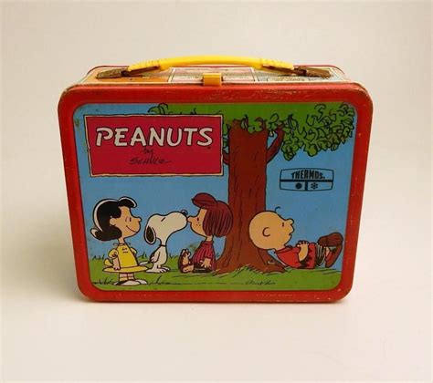 1973 peanuts metal lunch box|peanuts gang lunch box.